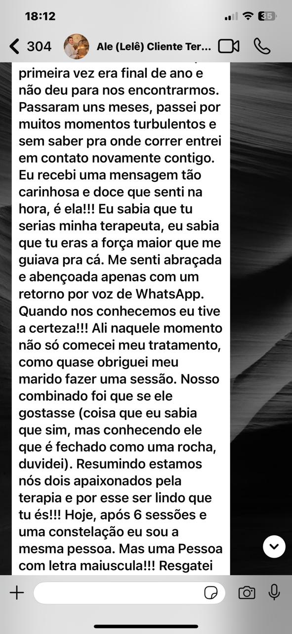 Depoimento escrito de cliente