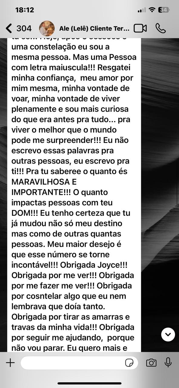 Depoimento escrito de cliente